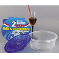 Plástico redondo para llevar Contenedor de alimentos para microondas 48oz